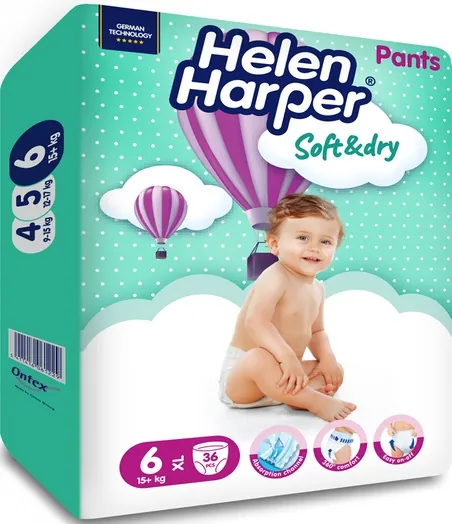 Підгузки-трусики Helen Harper Soft & Dry pants розмір 6 XL +15 кг, 36 шт