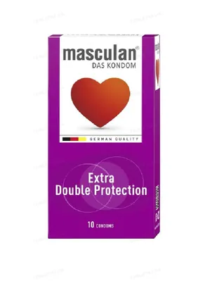 Презервативи Masculan Extra Double Protection особливо міцні з пухирцями, 10 штук
