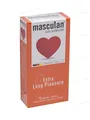 Презервативи Masculan Extra Long Pleasure з анестетиком, кільцями і пухирцями, 10 штук
