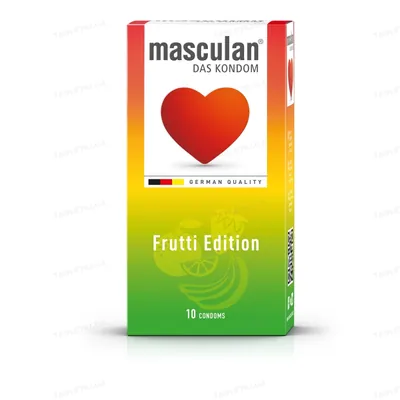 Презервативи Masculan Frutti Edition кольорові з фруктовим ароматом, 10 штук