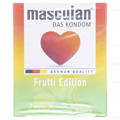 Презервативи Masculan Frutti Edition кольорові з фруктовим ароматом, 3 штуки
