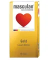 Презервативи Masculan Gold Luxury Edition із золотим напиленням і запахом ванілі, 10 штук