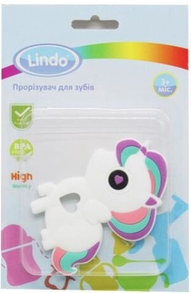 Прорезыватель для зубов Lindo LI 328 силиконовый Единорог