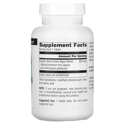 Сине-зеленые водоросли Source Naturals Blue-Green Algae 500 мг, 200 таблеток