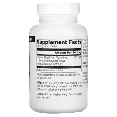 Синьо-зелені водорості Source Naturals Blue-Green Algae 500 мг, 200 таблеток