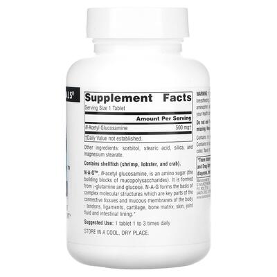N-ацетилглюкозамин Source Naturals NAG 500 мг, 120 таблеток