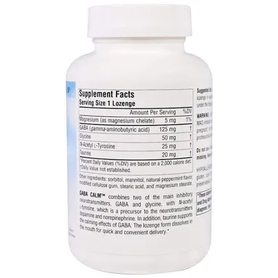ГАМК (гамма-аміномасляна кислота) Source Naturals Gaba Calm зі смаком м'яти, 120 таблеток