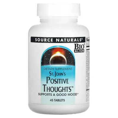 Підтримка нервової системи (звіробій) Source Naturals St. John's Positive Thoughts, 45 таблеток