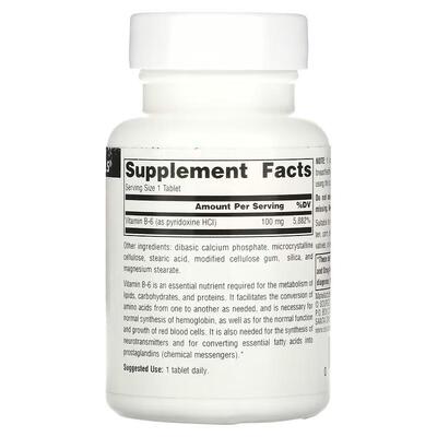 Вітамін В6 Source Naturals Vitamin B-6 100 мг, 100 таблеток