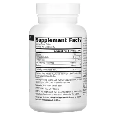 Фруктоолігосахариди Source Naturals FOS 1000 мг, 100 таблеток