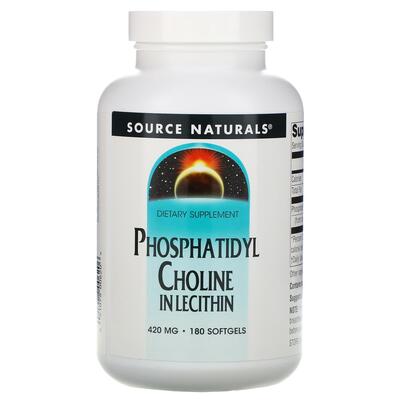Фосфатидилхолін в лецитині Source Naturals Phosphatidyl Choline 420 мг, 180 капсул