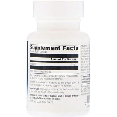 Мелатонин Source Naturals Melatonin 1 мг мята, 100 леденцов