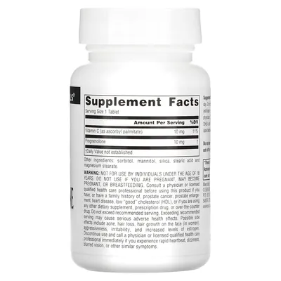 Прегненолон Source Naturals Pregnenolone 10 мг, 120 таблеток