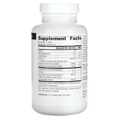Лизин и Пролин Source Naturals L-Proline L-Lysine 550 мг, 120 таблеток