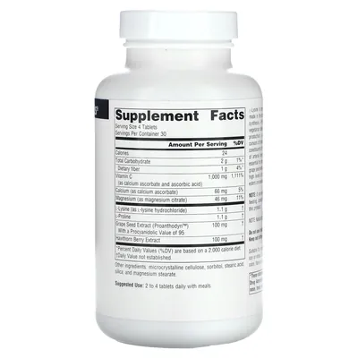 Лізин і Пролін Source Naturals L-Proline L-Lysine 550 мг, 120 таблеток