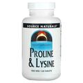 Лизин и Пролин Source Naturals L-Proline L-Lysine 550 мг, 120 таблеток