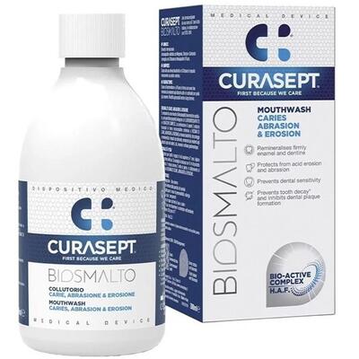 Ополаскиватель для полости рта Curasept Biosmalto против кариеса, истирания и эрозии, 300 мл