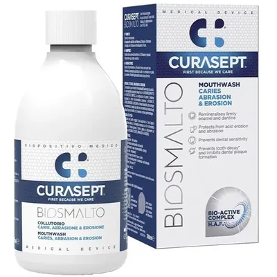 Ополіскувач для порожнини рота Curasept Biosmalto проти карієсу, стирання та ерозії, 300 мл