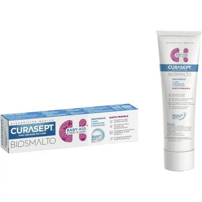 Зубная паста Curasept Biosmalto против кариеса, эрозии и истирания, от 6 месяцев до 6 лет, клубника, 50 мл