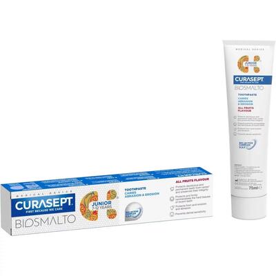 Зубная паста Curasept Biosmalto Junior против кариеса, эрозии и истирания, 7-12 лет, 75 мл