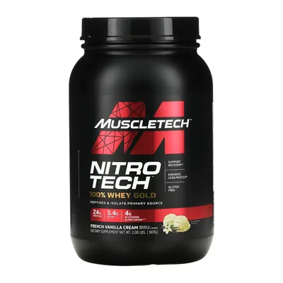 Протеїн сироватковий змішаний MuscleTech Nitro Tech 100% Whey Gold французький ванільний крем, 908 г