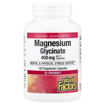 Магній гліцинат Natural Factors Magnesium Glycinate 200 мг вег. капсули №120