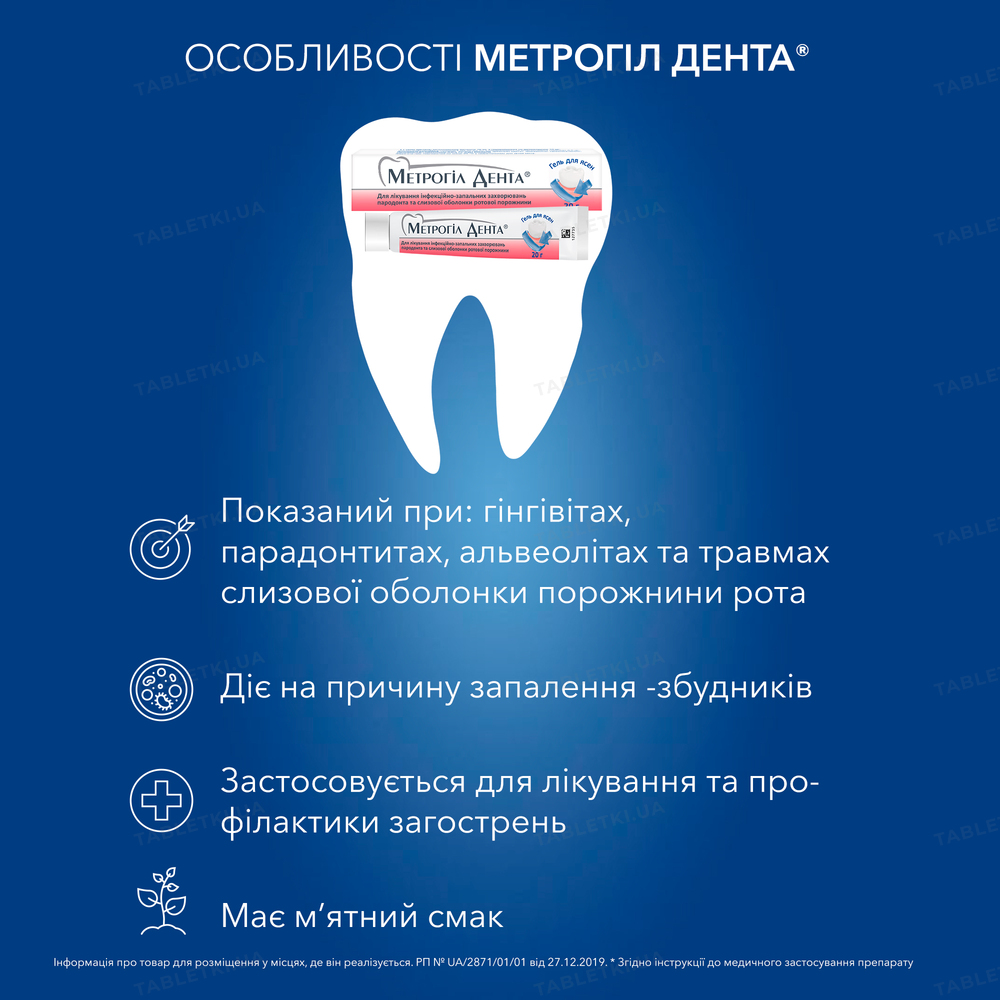 Метрогил дента: инструкция + цена от 150 грн в аптеках | Tabletki.ua