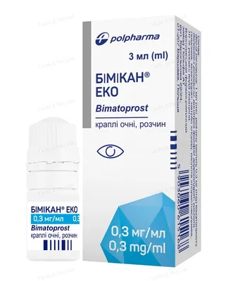 Бімікан еко краплі оч., р-н 0.3 мг/мл по 3 мл у флак.-крап.