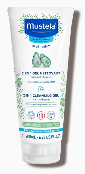 Гель для волос и тела Mustela Bebe 2 in 1 очищающий, 200 мл