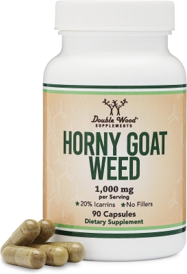 Добавка Double Wood Horny Goat Weed 1000мг (20% icariin), 90 капсул