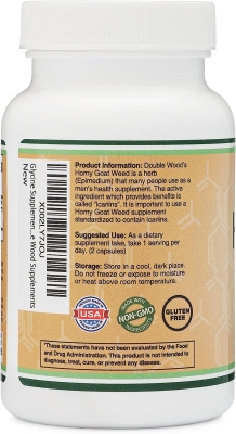 Добавка Double Wood Horny Goat Weed 1000мг (20% icariin), 90 капсул
