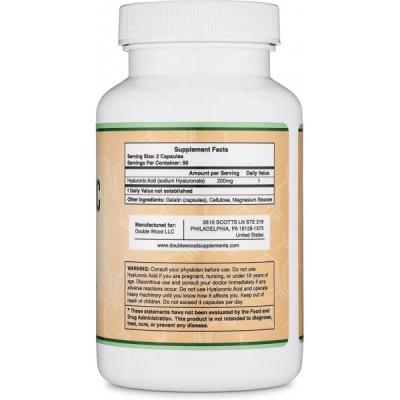 Гіалуронова кислота Double Wood Hyaluronic Acid 200 mg, 180 капсул