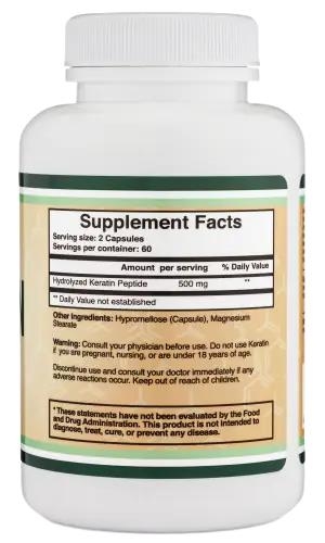 Кератин Double Wood Keratin 500 mg, 120 капсул