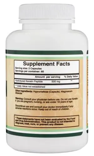 Кератин Double Wood Keratin 500 mg, 120 капсул