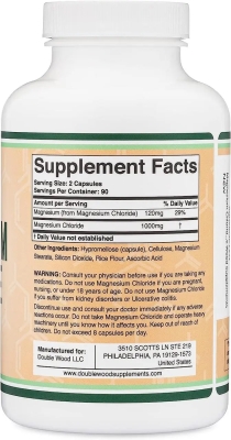 Магній Хлорид Double Wood Magnesium Chloride 1000 mg, 180 капсул