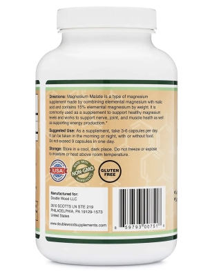 Магний малат Double Wood Magnesium Malate 1500 mg, 420 капсул