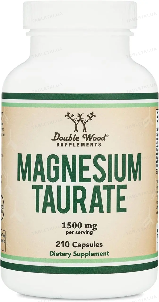 Магний Таурат Double Wood Magnesium Taurate 1500 mg, 210 капсул ...