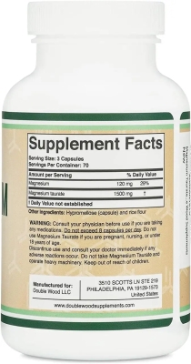 Магній Таурат Double Wood Magnesium Taurate 1500 mg, 210 капсул