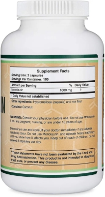 Монолаурин Double Wood Monolaurin 1000 mg, 210 капсул
