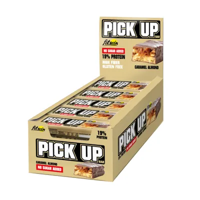 Батончик протеїновий FitWin Pick Up Bar без цукру карамель - мигдаль, 24 шт. по 45 г