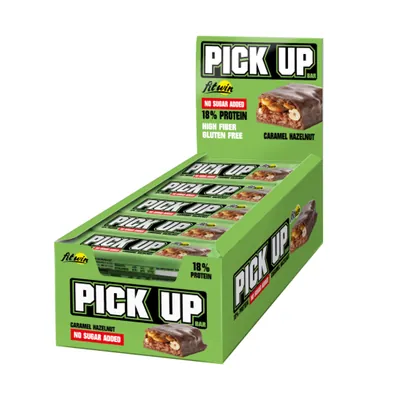 Батончик протеїновий FitWin Pick Up Bar без цукру карамель - фундук, 24 шт. по 45 г