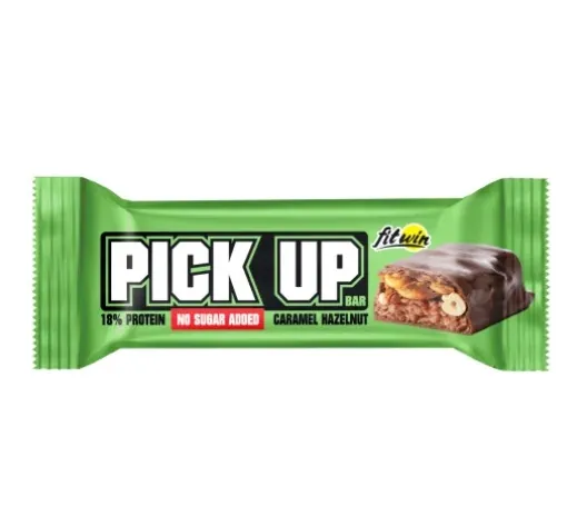 Батончик протеїновий FitWin Pick Up Bar без цукру карамель - фундук, 24 шт. по 45 г