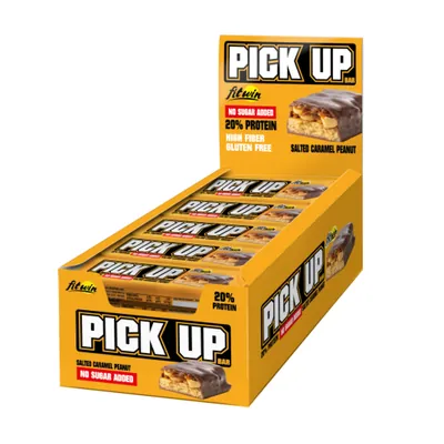 Батончик протеїновий FitWin Pick Up Bar без цукру солона карамель - арахіс, 24 шт. по 45 г