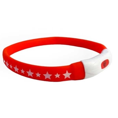 Ошейник для собак AnimAll USB LED Flashing Collar светящийся для собак с USB подзарядкой и водоотталкивающим покрытием, 40 см, красный