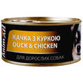 Корм вологий для дорослих собак AnimAll качка з куркою, 85 г