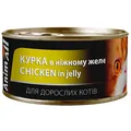Корм вологий для дорослих котів AnimAll курка в ніжному желе, 85 г