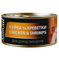 Корм влажный для взрослых кошек AnimAll курица с креветками, 85 г