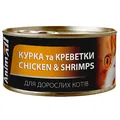 Корм вологий для дорослих котів AnimAll курка з креветками, 85 г