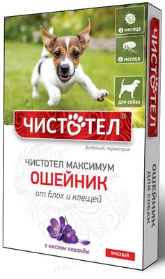 Нашийник від бліх та кліщів Чистотіл Максимум С613 для цуценят і кошенят з лавандою червоний 40 см