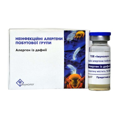 Неинфекционные аллергены бытовой группы раствор д/ин. 10000 PNU/мл аллерг. дафнии по 5 мл во флак.